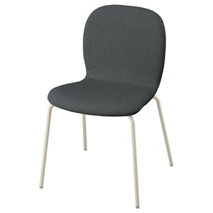 SKÅLSTA Chair, Knäbäck dark grey/tubular metal/light grey-beige