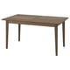 SKANSNÄS dining table, light brown, rectangular, four wooden legs, smooth edges, sturdy wooden top.