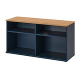 SKRUVBY TV bench, black-blue, 118x38x60 cm