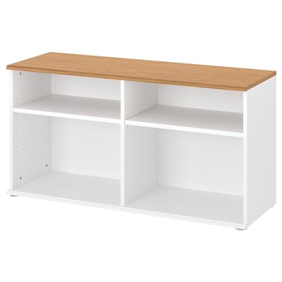 SKRUVBY TV bench, white, 118x38x60 cm