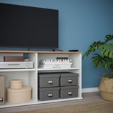 SKRUVBY TV storage combination, white, 178x38x140 cm