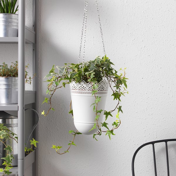Skurar Hanging Planter Off White In Outdoor Off White Ikea