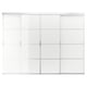 Option: SKYTTA / FÄRVIK Sliding door combination, aluminium/white glass, 326x240 cm