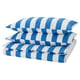 SLÅNHÖSTMAL Duvet cover and 2 pillowcases, blue/white/striped, 240x220/50x80 cm