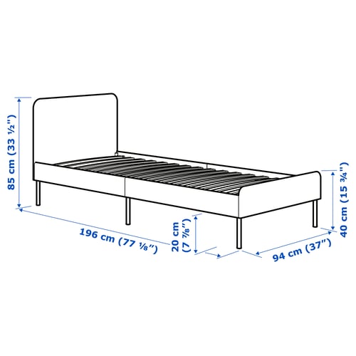 Illustration with measurements for the product: SLATTUM.
