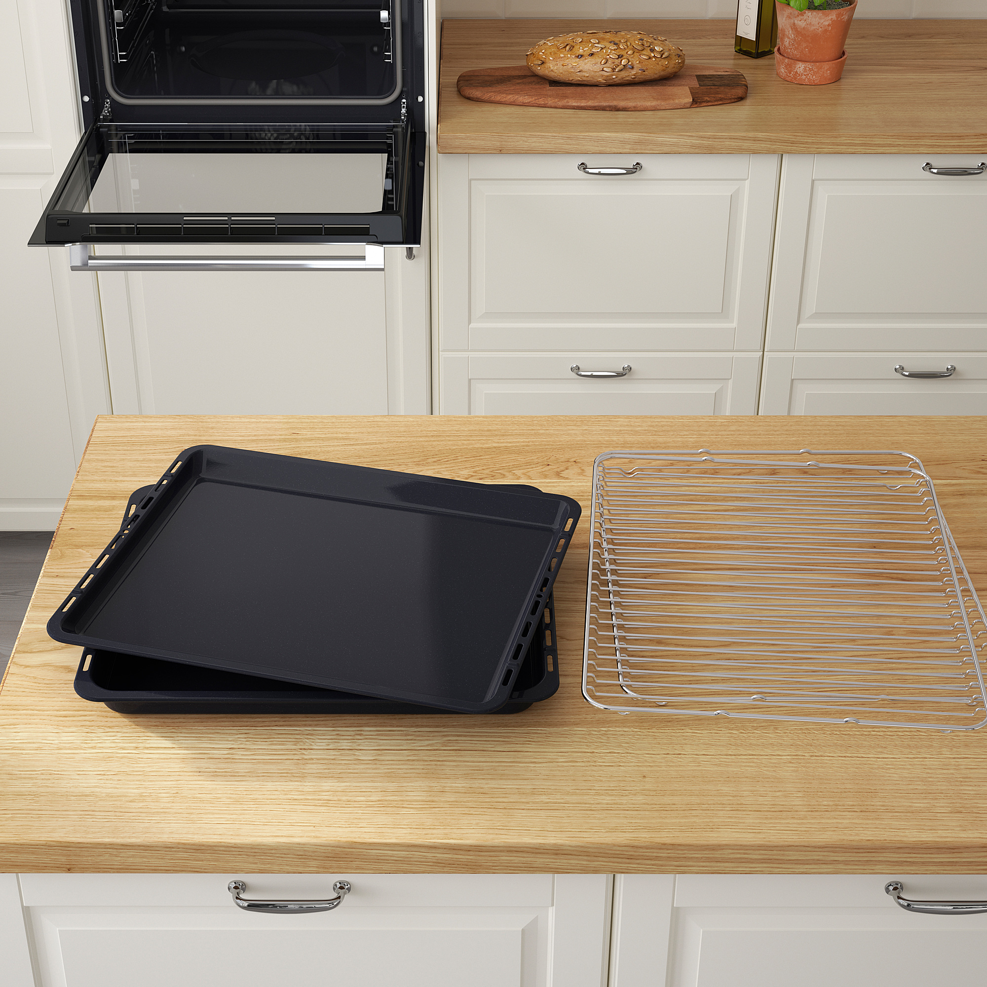 SMAKSAK stainless steel, Forced air oven w pyrolytic funct IKEA