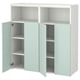 SMÅSTAD / PLATSA Storage combination, white/light green with 6 shelves, 120x42x123 cm