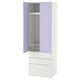 SMÅSTAD / PLATSA Wardrobe, white lilac/with 3 drawers, 60x42x181 cm