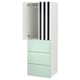 SMÅSTAD / PLATSA Wardrobe, white stripe/light green with 3 drawers, 60x57x181 cm