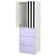 SMÅSTAD / PLATSA Wardrobe, white stripe/lilac with 3 drawers, 60x57x181 cm