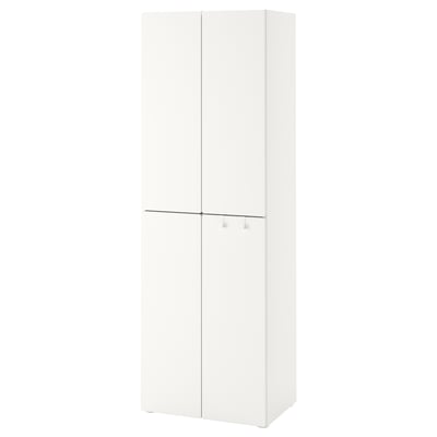 SMÅSTAD / PLATSA Wardrobe, white white/with 2 clothes rails, 60x42x181 cm