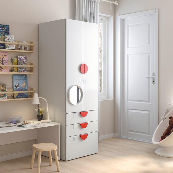 Smastad Platsa Wardrobe White White With 3 Drawers Ikea