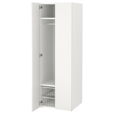 SMÅSTAD / PLATSA Wardrobe, white/white, 60x57x181 cm