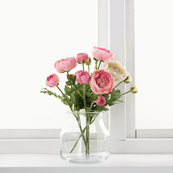 SMYCKA Ranunculus, pink, Artificial flower IKEA