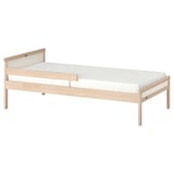 SNIGLAR Bed frame with slatted bed base, beech, 70x160 cm