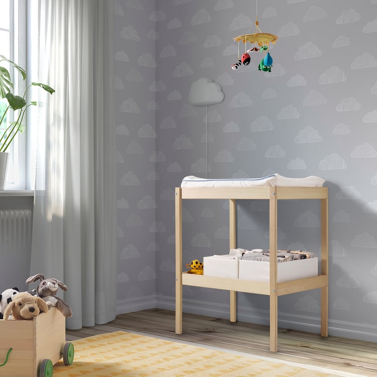 SNIGLAR beech, white, Changing table, 72x53 cm IKEA