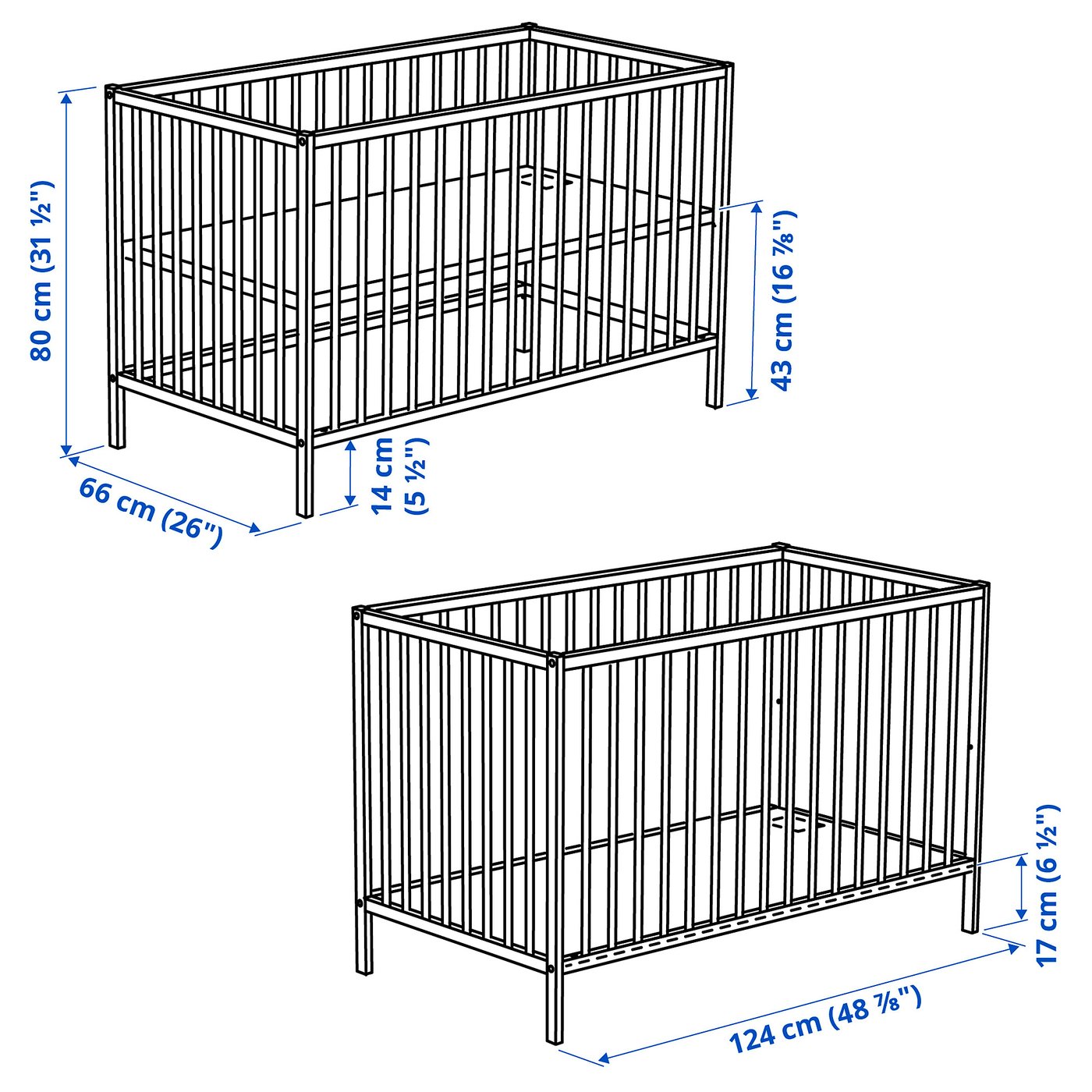 SNIGLAR beech, Cot, 60x120 cm IKEA UK