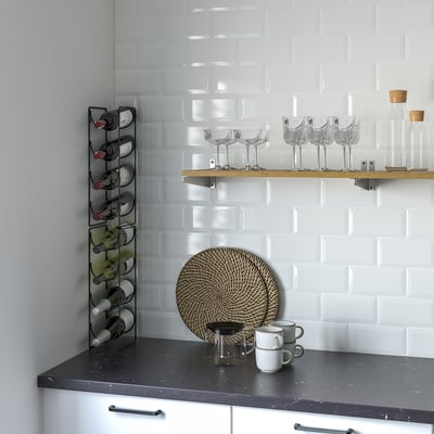 SNÖSPIRA 4-bottle wine rack, black