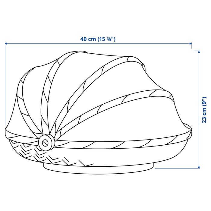 SNUSTORR Food cover with tray, handmade bamboo, 40 cm IKEA