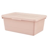 SOCKERBIT Box with lid, pink, 38x25x15 cm