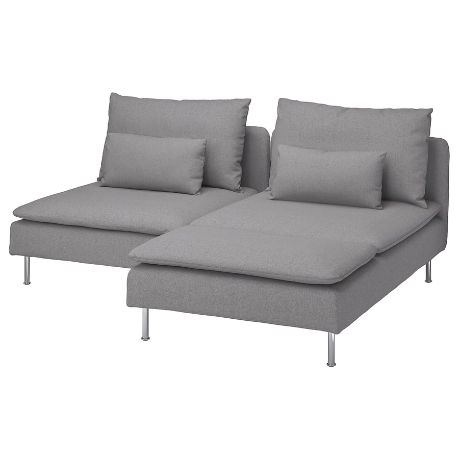 SÖDERHAMN 2 seater sofa with chaise longue, Tonerud grey IKEA