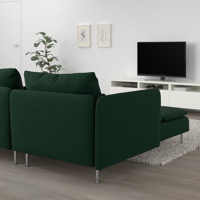 SÖDERHAMN 4-seat sofa with chaise longue, Tallmyra dark green