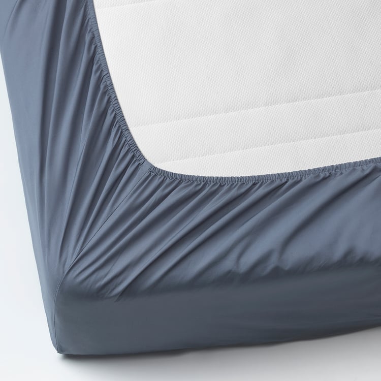 SÖMNTUTA bluegrey, Fitted sheet, Super king IKEA