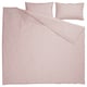 Ikea SOLFIBBLA bed set, red-white striped, 100% cotton, square pieces for bedding.