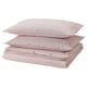 SOLFIBBLA Duvet cover and 2 pillowcases, white red/stripe, 240x220/50x80 cm