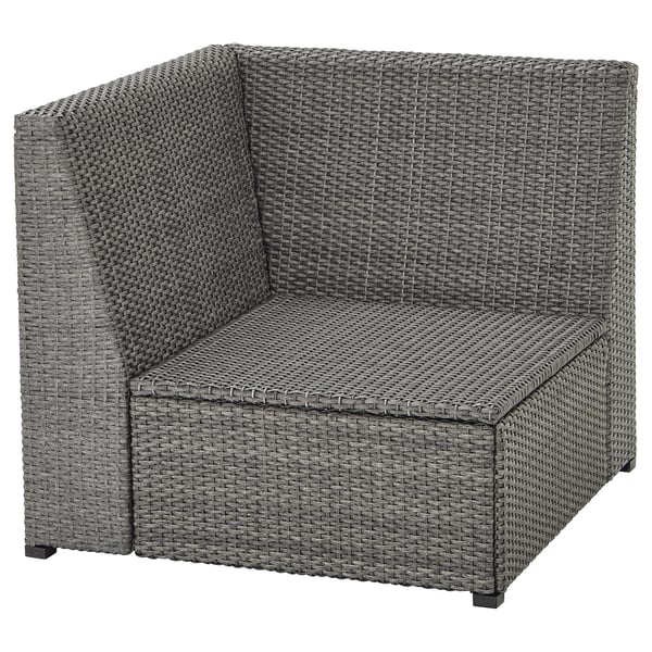 SOLLERÖN Corner section, outdoor, dark grey
