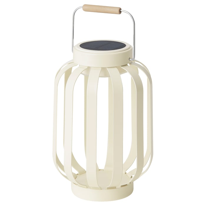 SOLVINDEN beige, stripe, solarpowered lantern, 17 cm IKEA UK