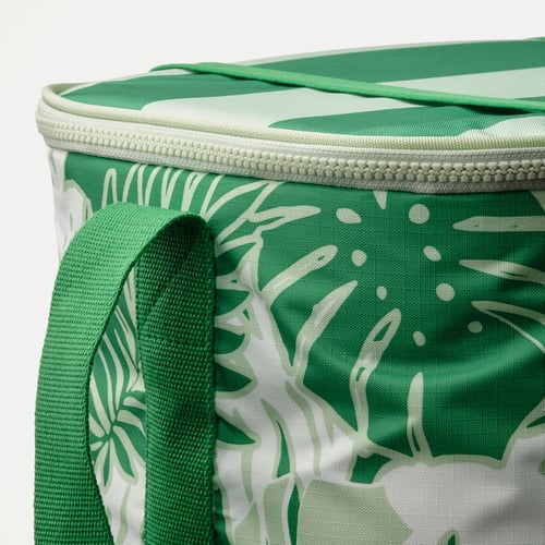SOMMARFLOX Cooling bag, patterned/bright green, 38x26x22 cm IKEA