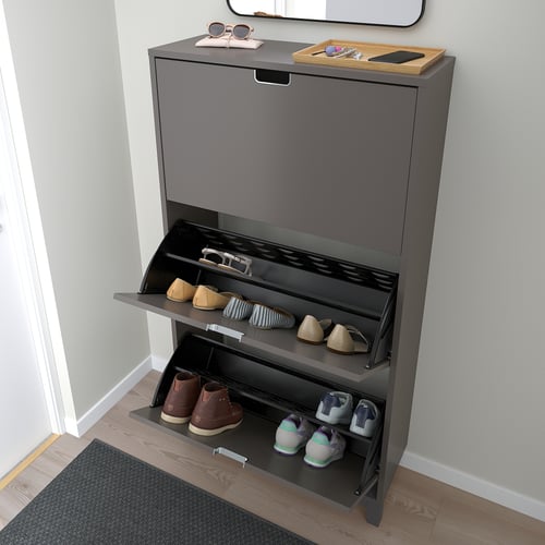 STÄLL shoe with 3 compartments, dark grey, 79x29x148 cm IKEA