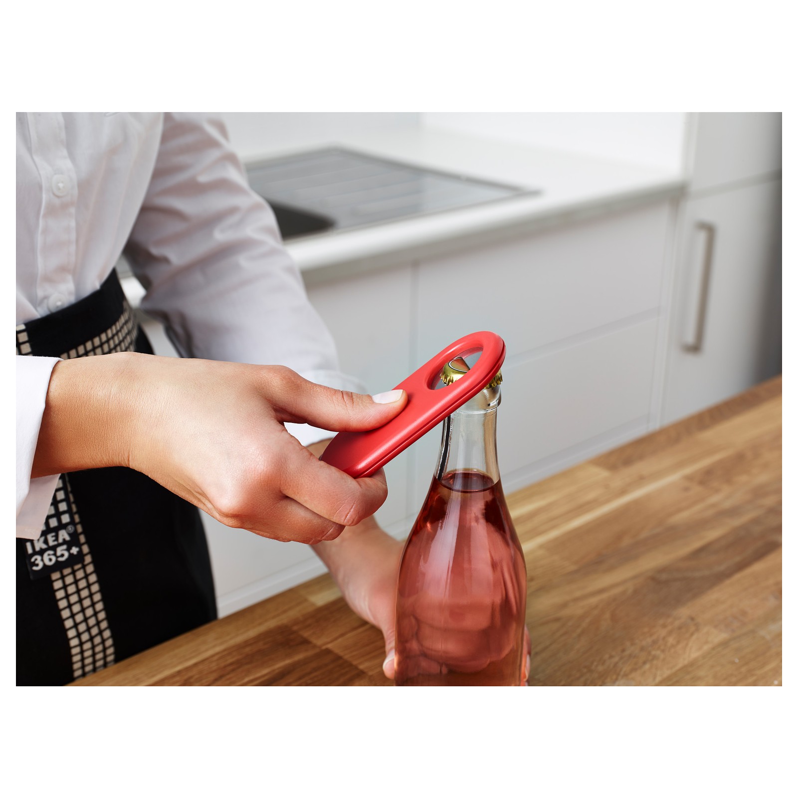 STÄM red, white/black, Bottle opener IKEA