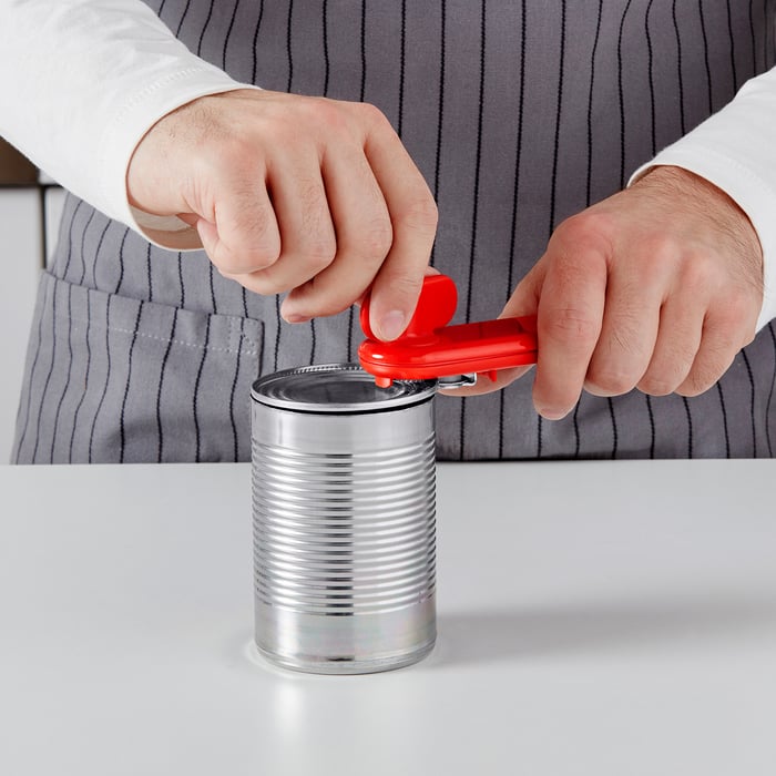 STÄM red, white/black, Can opener IKEA