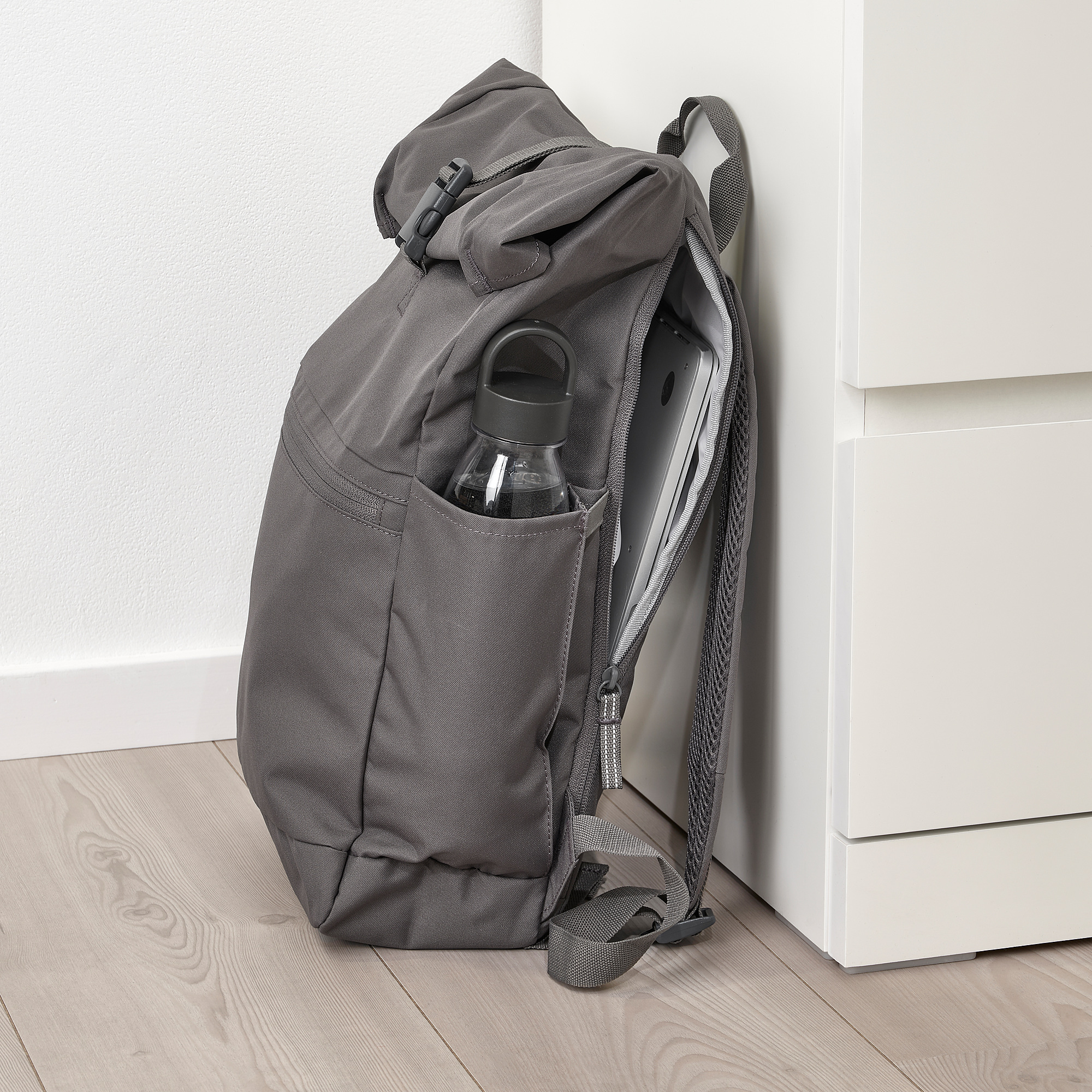 STARTTID Backpack, grey, 27x11x56 cm/18 l IKEA