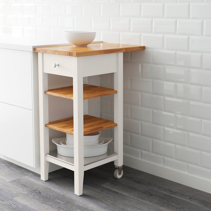 STENSTORP white, oak, kitchen trolley IKEA