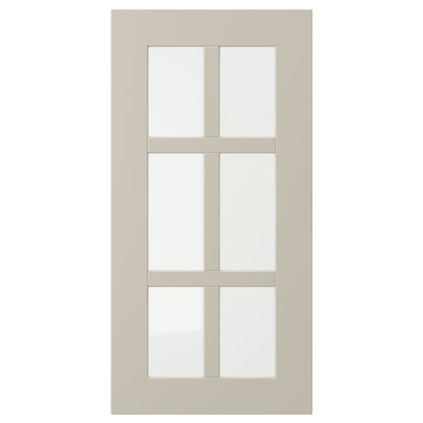 STENSUND Glass door, beige, 30x60 cm