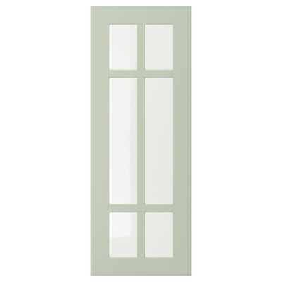STENSUND Glass door, light green, 30x80 cm