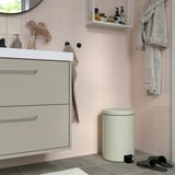 STENTRAPPA Pedal bin, light grey-beige, 18 l