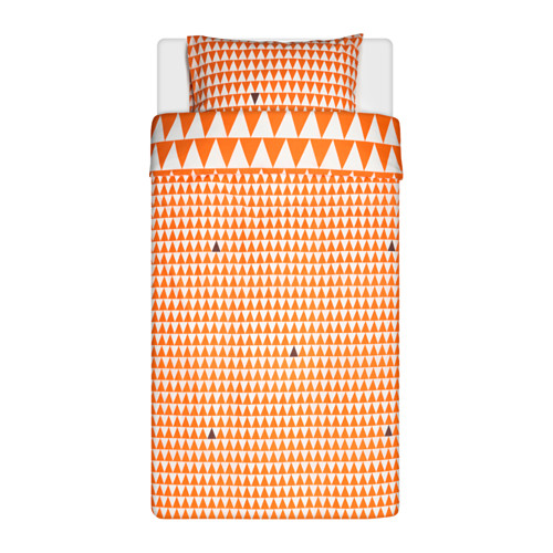 STILLSAMT Quilt cover and pillowcase Light orange 150 x 200/50 x 80 cm