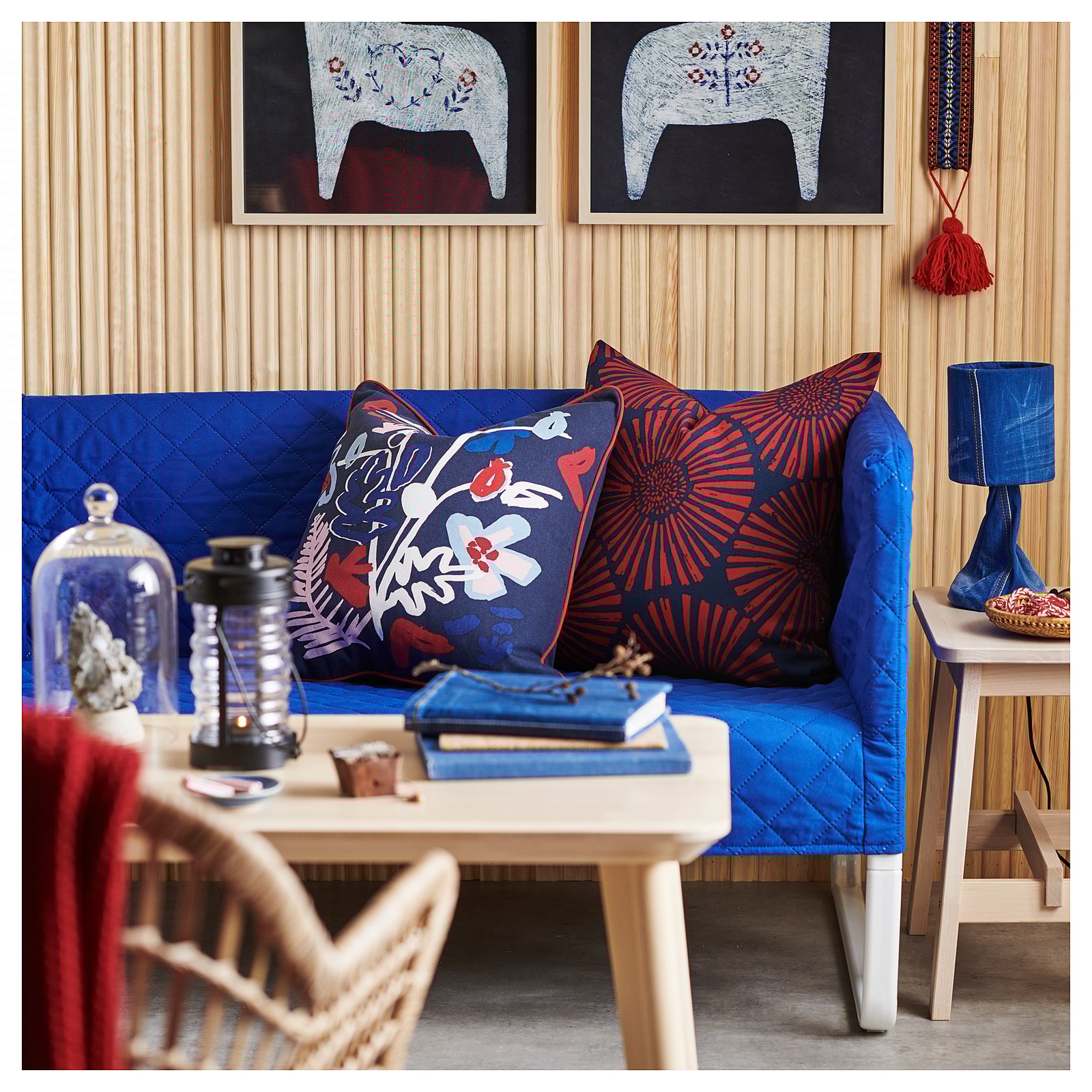 STJÄRNTULPAN dark blue, red, Cushion cover IKEA