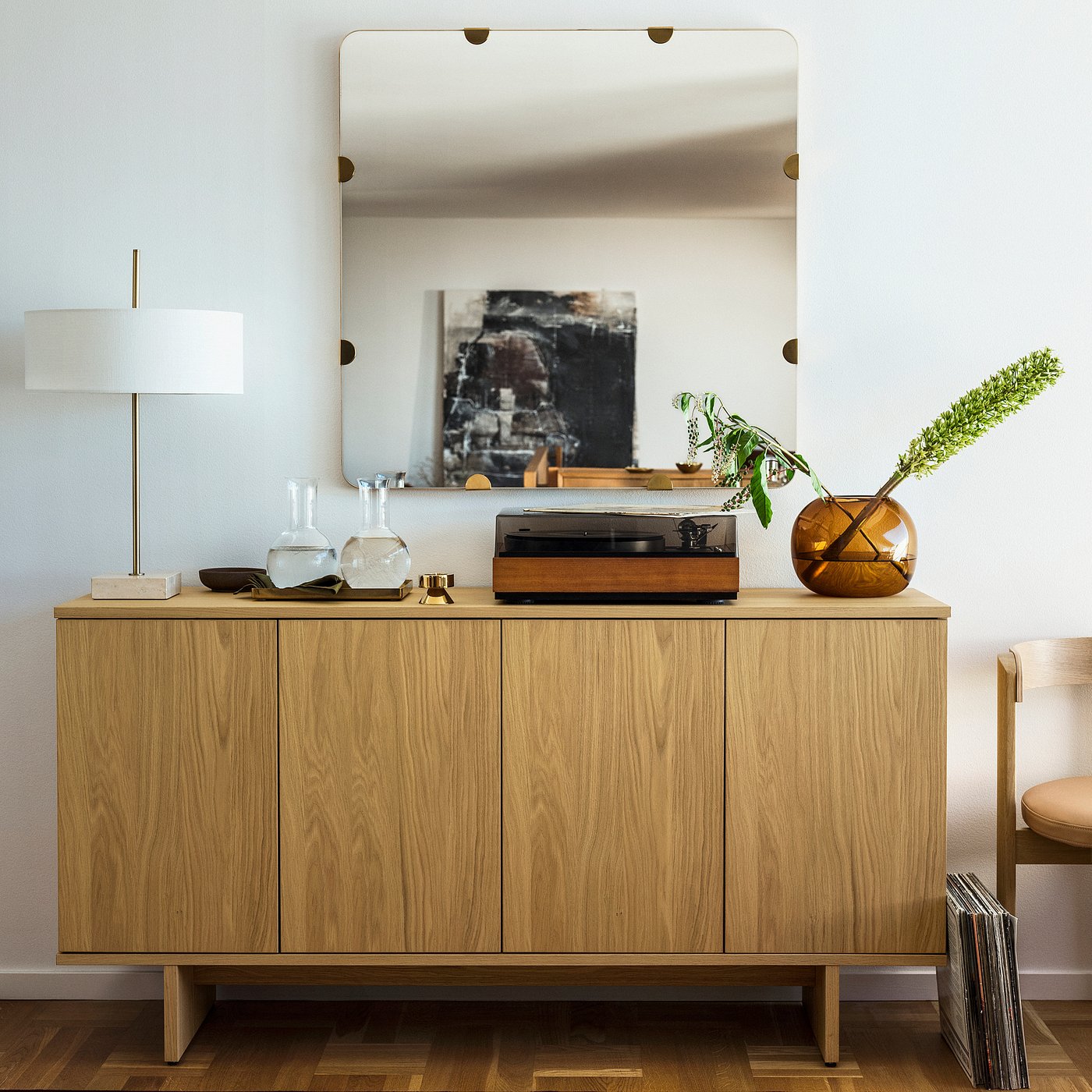 STOCKHOLM 2025 mirror, oak veneer, 90x90 cm - IKEA UK