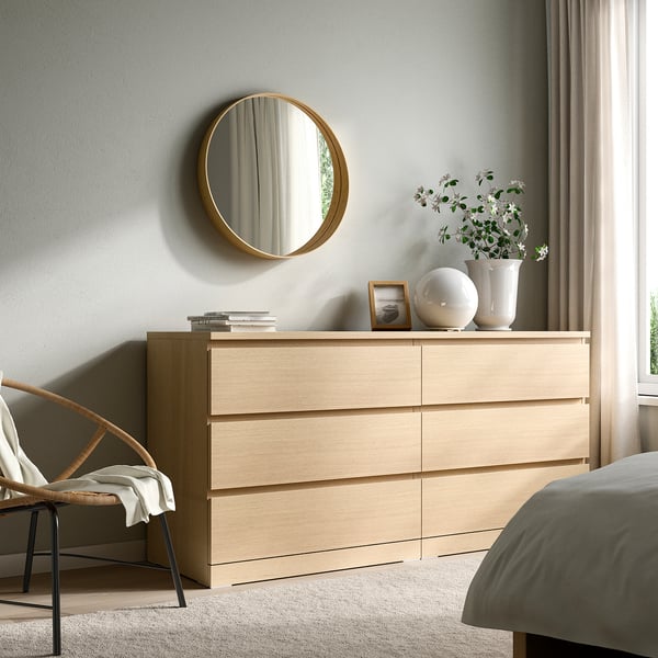 STOCKHOLM Mirror, oak veneer, 60 cm