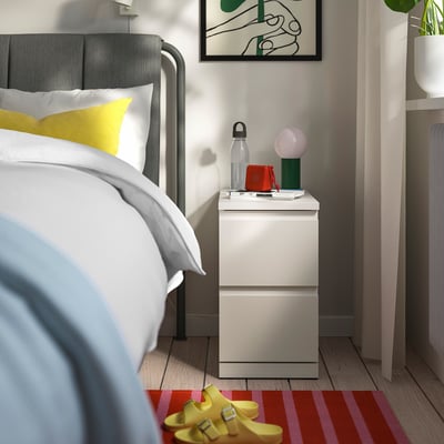 STORKLINTA Chest of 2 drawers, white/with 2 drawers, 30x50x53 cm