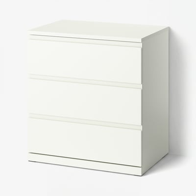 STORKLINTA Chest of 3 drawers, white, 70x50x75 cm