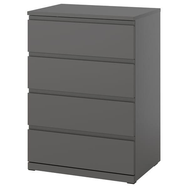STORKLINTA Chest of 4 drawers, dark grey, 70x50x98 cm
