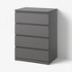 STORKLINTA Chest of 4 drawers, dark grey, 70x50x98 cm