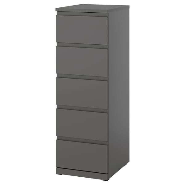STORKLINTA Chest of 5 drawers, dark grey, 40x50x120 cm