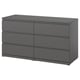 STORKLINTA Chest of 6 drawers, dark grey, 140x50x75 cm